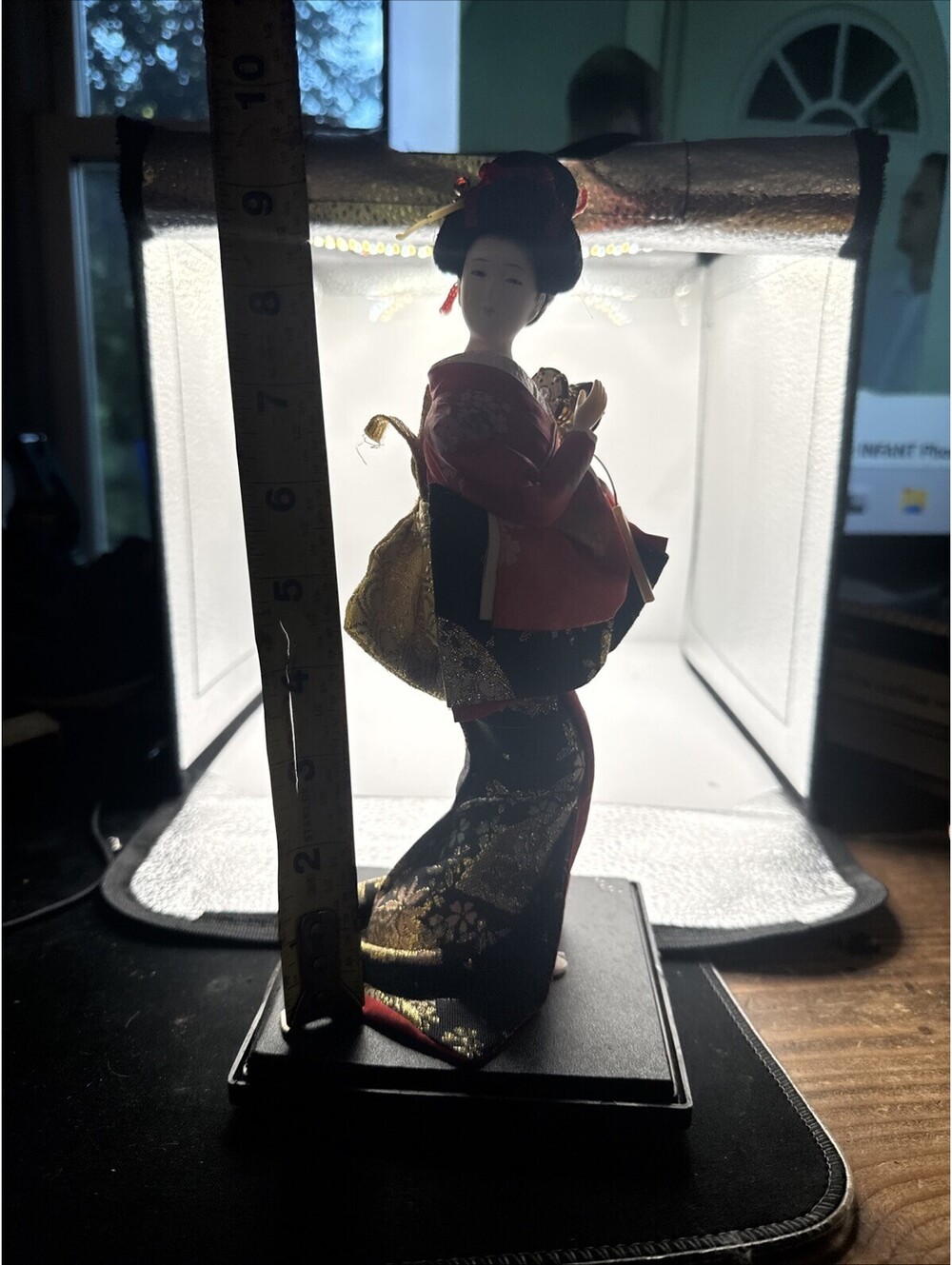 Vintage Japanese Doll Kimono Geisha Maiko Shamisen Display Figurine